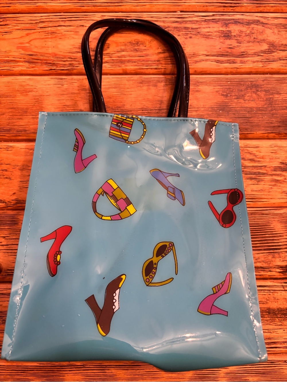 Bloomingdale’s Blue Novelty Bag with Shoe and Accessory Print